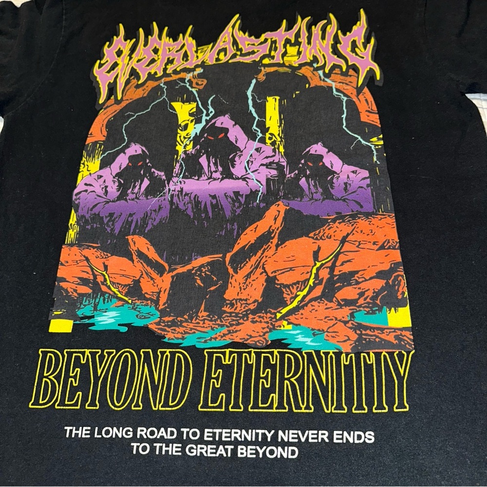 Vitriol Beyond Eternity Black‎ Graphic T-Shirt Mens Size Medium Everlasting Tee